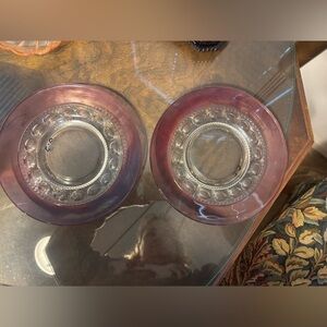 2-Vibrant Purple Glass Dinner Plates
